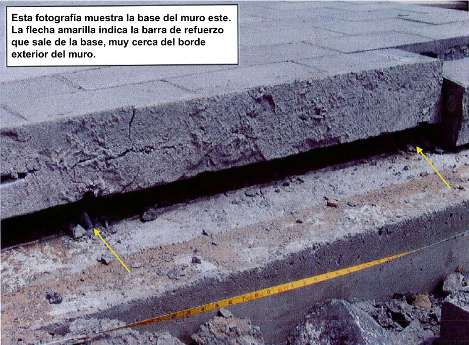 Fotografía 6. Barra de refuerzo que sale de la zapata. Fotografía 6. Barra de refuerzo que sale de la zapata.