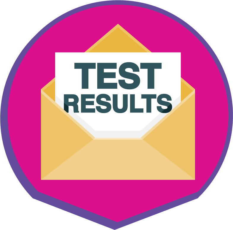 Graphic of test results letter.