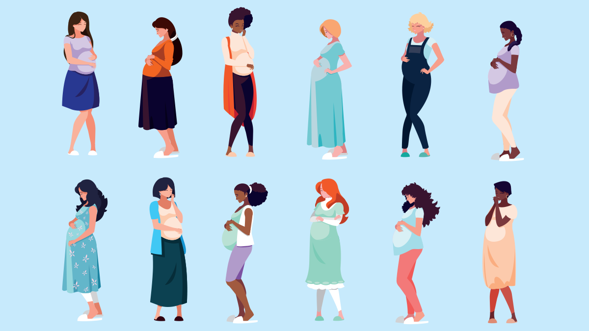 Illustration of pregnant women