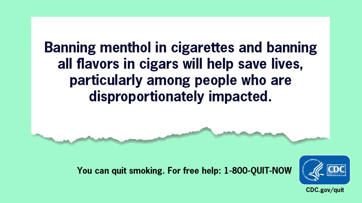 Page with the text, “Menthol cigarettes can be more addictive than non-menthol cigarettes.”