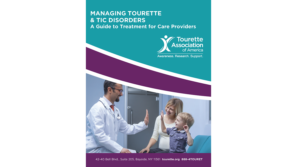 Cover of tool kit for care providers titled, "Managing Tourette and Tic Disorders"