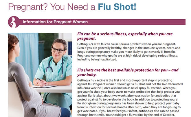 Pregnant Women Need a Flu Shot!