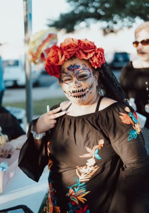 local woman dressed up for a festival