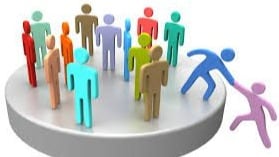 Group of clip art people standing in circle