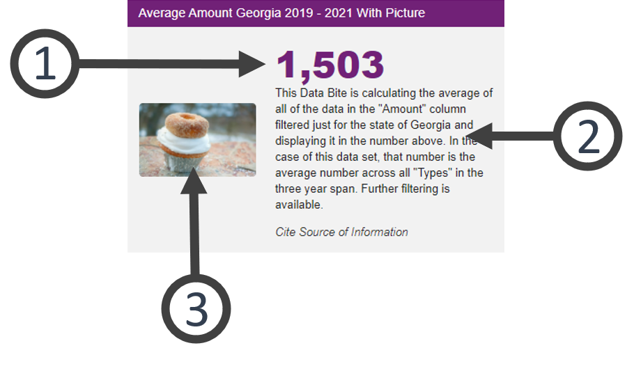 vis example Screen Capture of the Data Bite Data Visualization Type