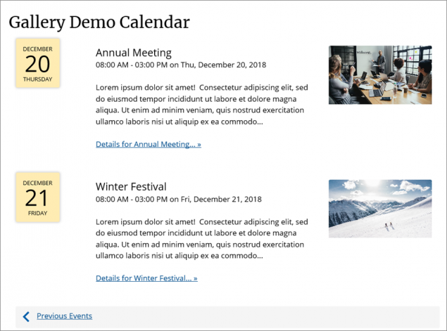 event-calendar example event calendar