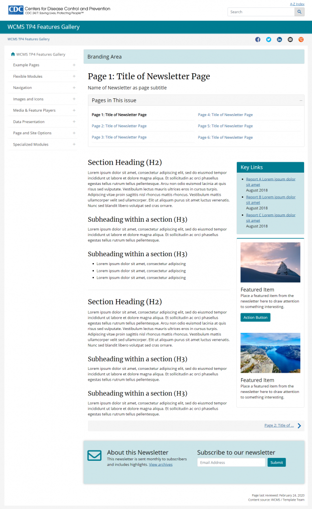 Multipage Newsletter with Two Columns