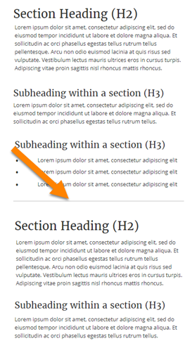 section-heading Content Separator