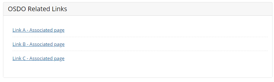 Related Links Screen Capture of the Related Links section of the Org Chart Module