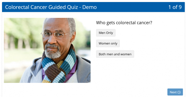 quiz desktop view Screen capture of quiz in desktop view