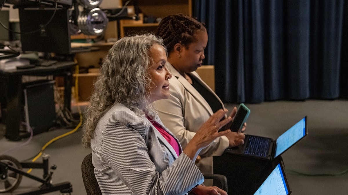 A journalist attending a public health media event
