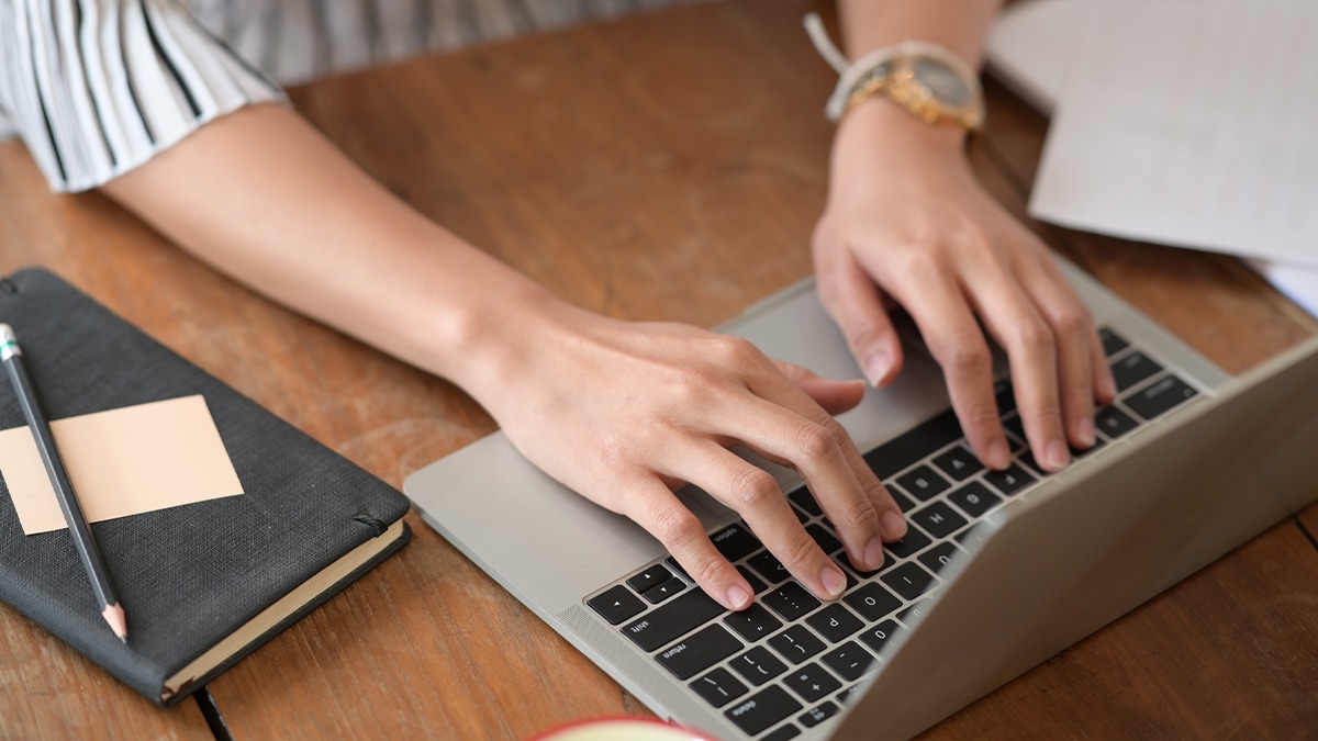 Person using a laptop.