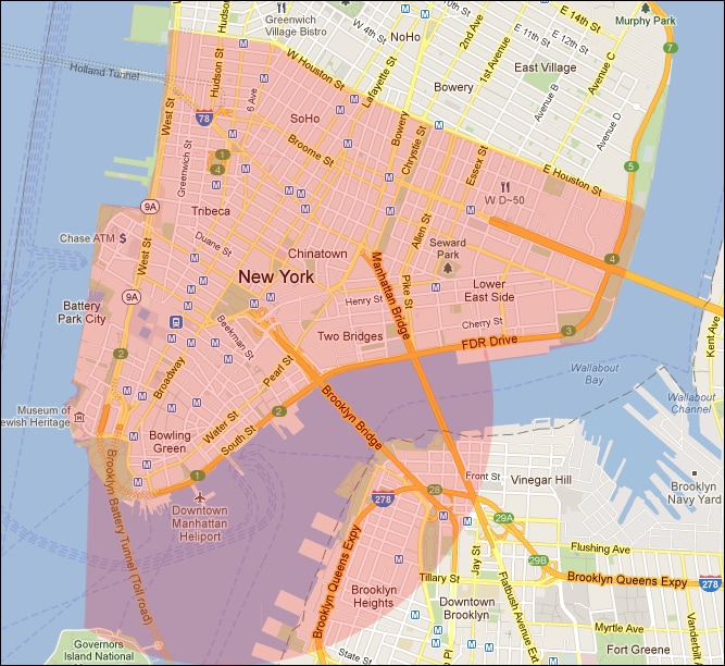 Map Of World Trade Center Area NYC Disaster Area   WTC Health Program