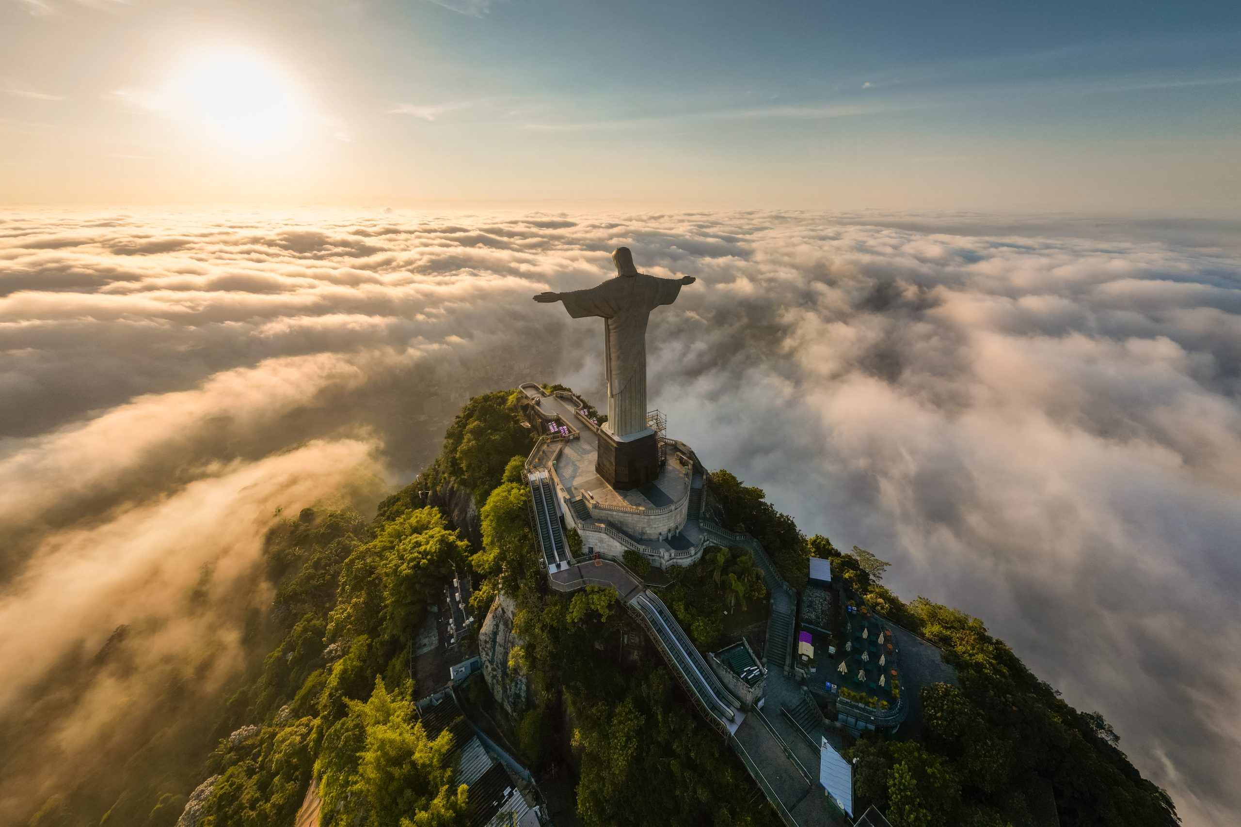 Christ the Redeemer Statue on Corcovado Mountain in Brazil.