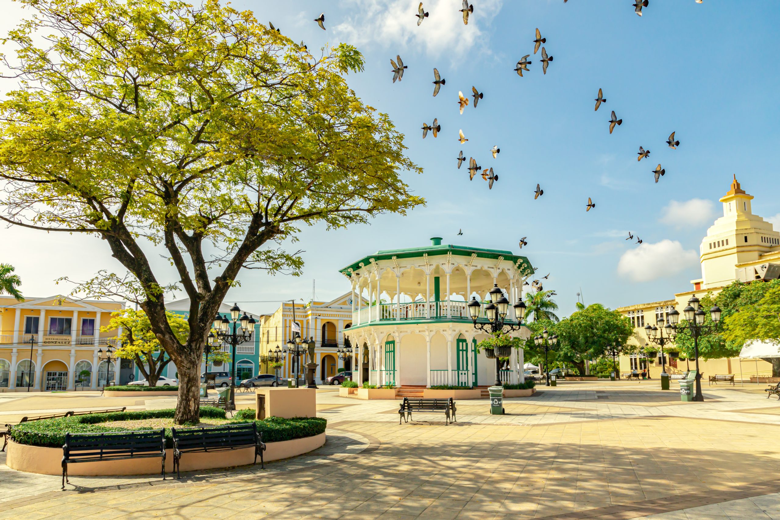 Central Park in Puerto Plata, independence Square in the Dominican Republic.