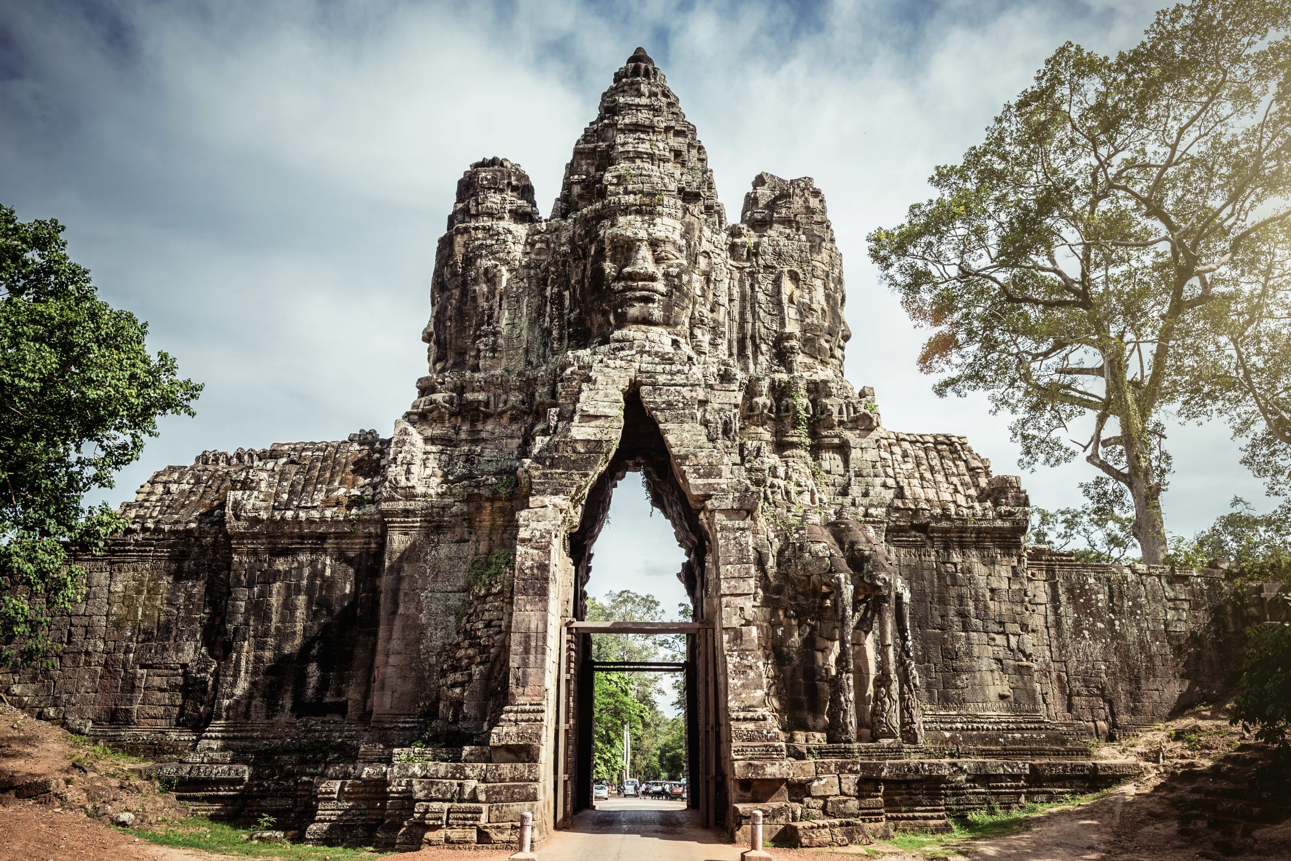 Angkor Thom Gate in Siem Reap, Cambodia.