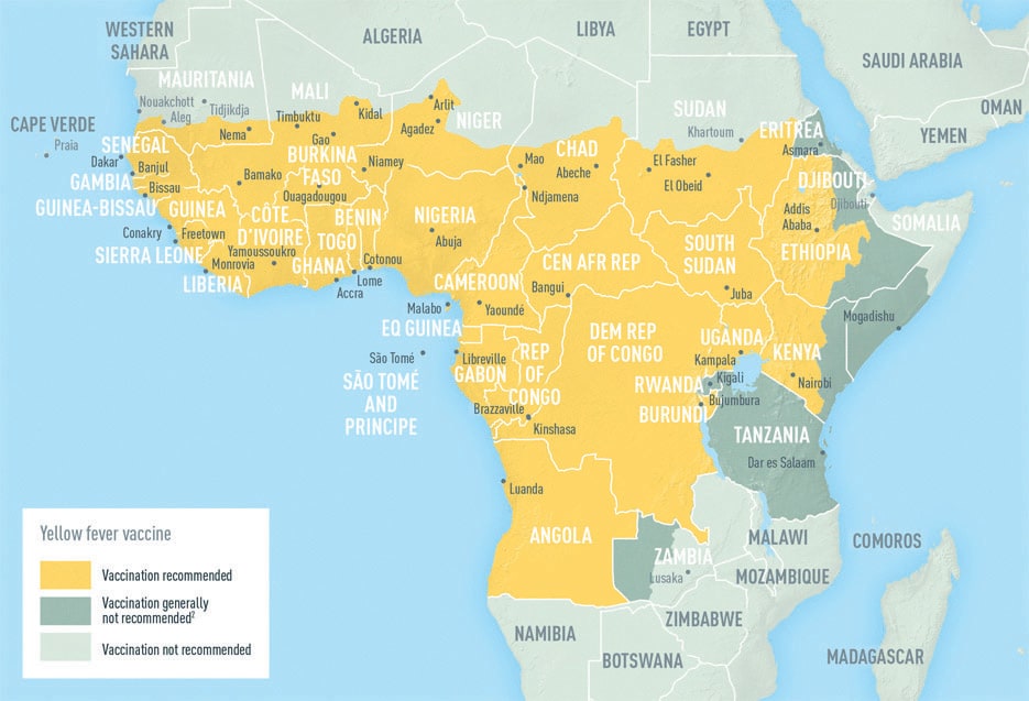 yellow fever map